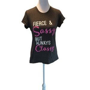 Wound Up Fierce & Sassy But Always Classy Jr L(11-13) Short Sleeve Round Neck